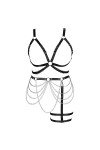 JMMHSS Harnais de corps grande taille pour femmes Lingerie Gothique Porte-jarretelles Ensemble Strappy Frame Hollow Out Hallo