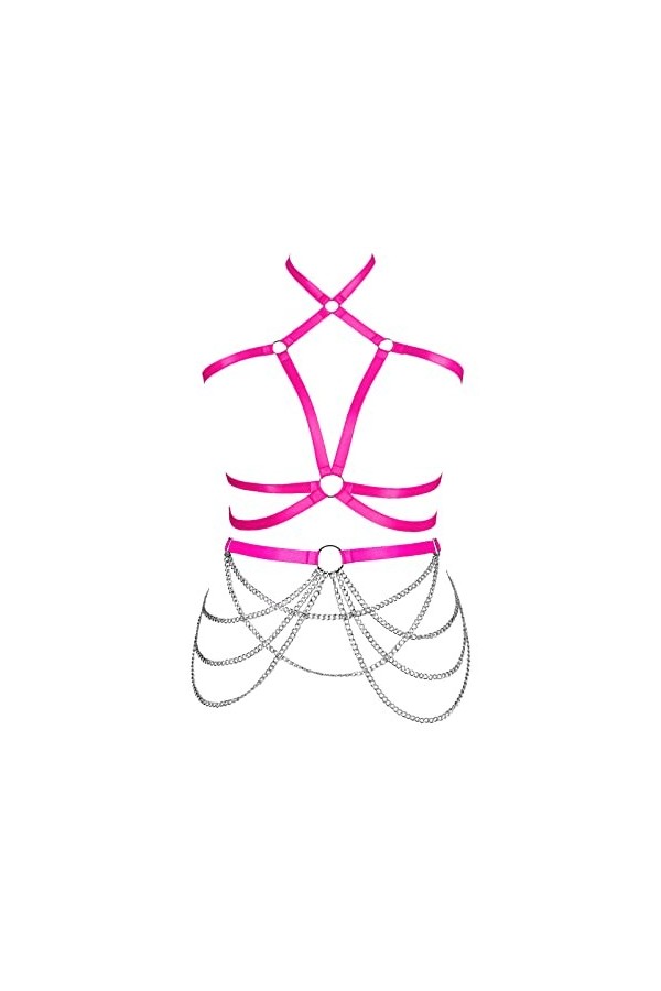 JMMHSS Grande taille jarretière dodue ensemble harnais de corps pour femmes Lingerie Punk grande taille Festival Rave gothiqu