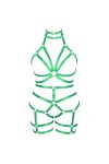 Femmes Punk Cut Out Plus Size Harness Set Strappy Body Cage Lingerie Taille Ceintures Rave Wear Vert Fluorescent 