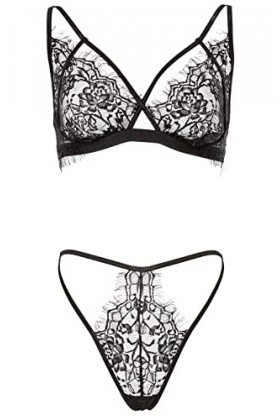 Mapalé by Espiral 2 pièces Ensemble de Lingerie, Noir, S Femme