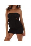 Angies Glamour Fashion Mini-robe bandeau sexy avec découpes, Noir , L