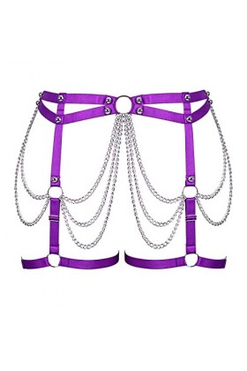 BANSSGOTH Grande Taille Femmes Harnais jarretière Jambe Ceinture élastique jarretelle Taille chaîne Cuisse jarretière Hallowe