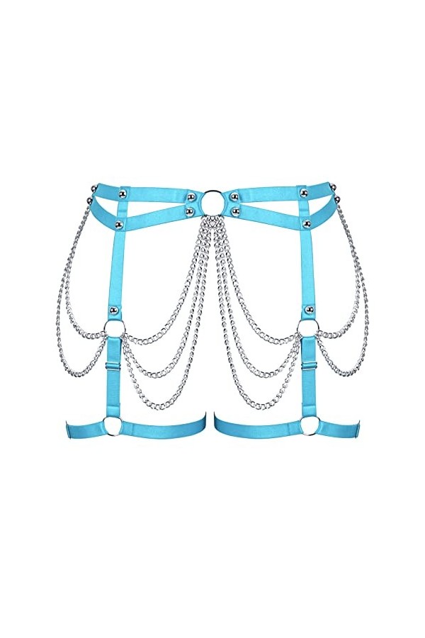 BANSSGOTH Grande Taille Femmes Harnais jarretière Jambe Ceinture élastique jarretelle Taille chaîne Cuisse jarretière Hallowe