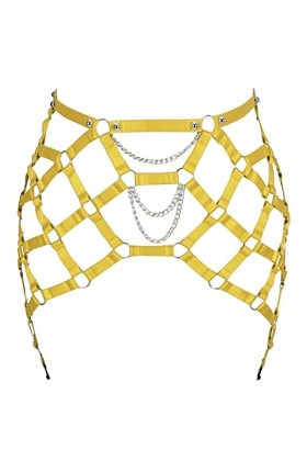 BANSSGOTH Femmes grande taille jambe jarretière pleine Cage harnais bas jarretières taille haute évider Halloween Rave vêteme