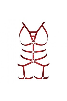 BANSSGOTH Grande Taille Femmes Corps Harnais Barre jarretière Ensemble Festival Rave Danse Photographie Punk Gothique Ceintur