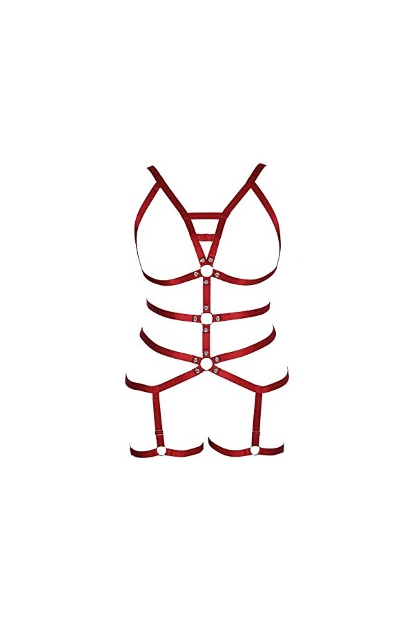 BANSSGOTH Grande Taille Femmes Corps Harnais Barre jarretière Ensemble Festival Rave Danse Photographie Punk Gothique Ceintur