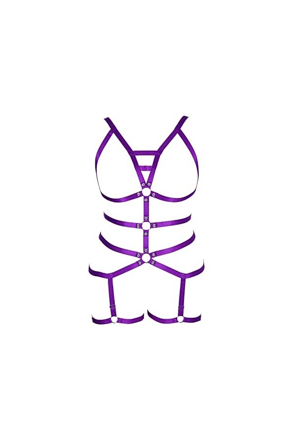 BANSSGOTH Grande Taille Femmes Corps Harnais Barre jarretière Ensemble Festival Rave Danse Photographie Punk Gothique Ceintur