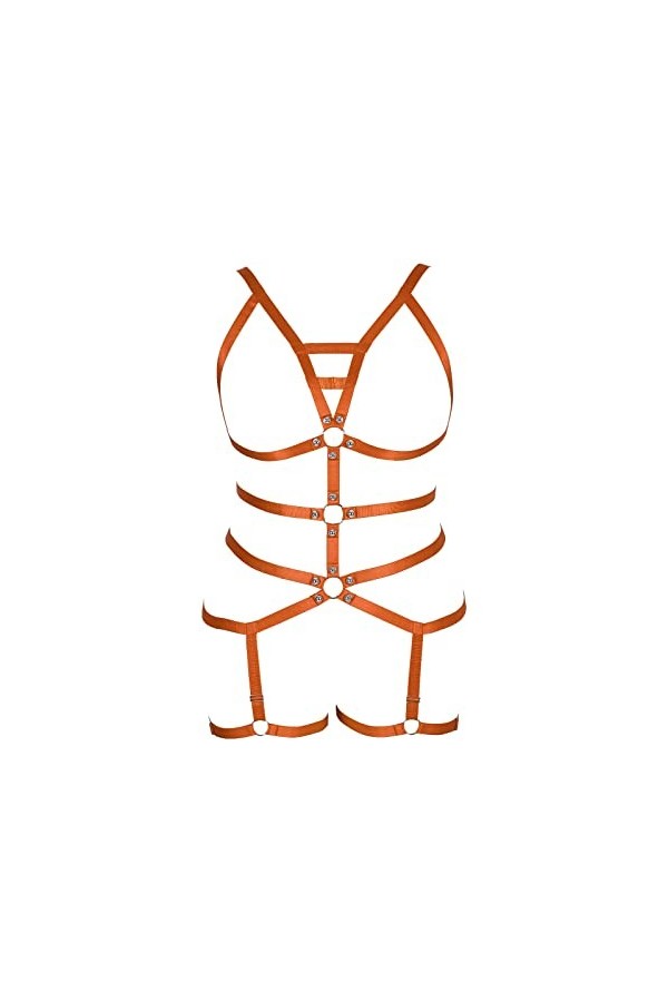 BANSSGOTH Grande Taille Femmes Corps Harnais Barre jarretière Ensemble Festival Rave Danse Photographie Punk Gothique Ceintur