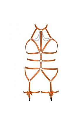BANSSGOTH Grande Taille Harnais à Bretelles Corps Femmes Punk Pleine Cage évider Cadre Ceinture Lingerie Rave Club fête Acces