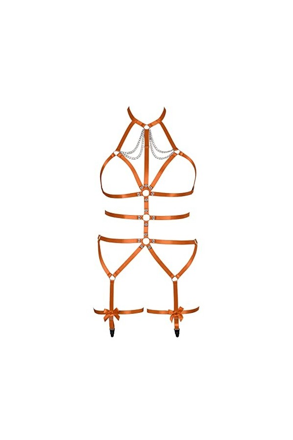 BANSSGOTH Grande Taille Harnais à Bretelles Corps Femmes Punk Pleine Cage évider Cadre Ceinture Lingerie Rave Club fête Acces