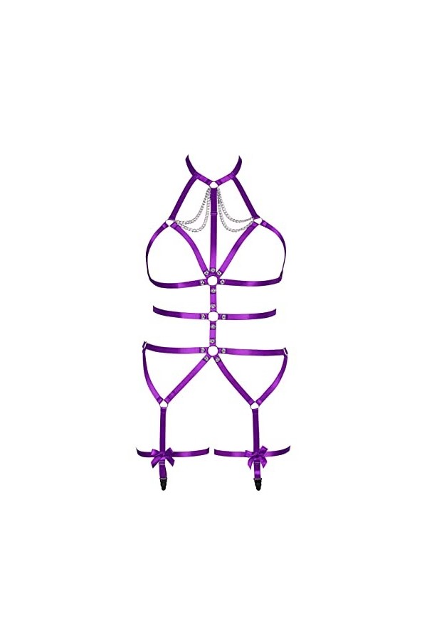 BANSSGOTH Grande Taille Harnais à Bretelles Corps Femmes Punk Pleine Cage évider Cadre Ceinture Lingerie Rave Club fête Acces