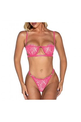 UIVHLW Lingerie Femme Corset pour Femmes Costumes Évidés Lingerie en Dentelle Transparente