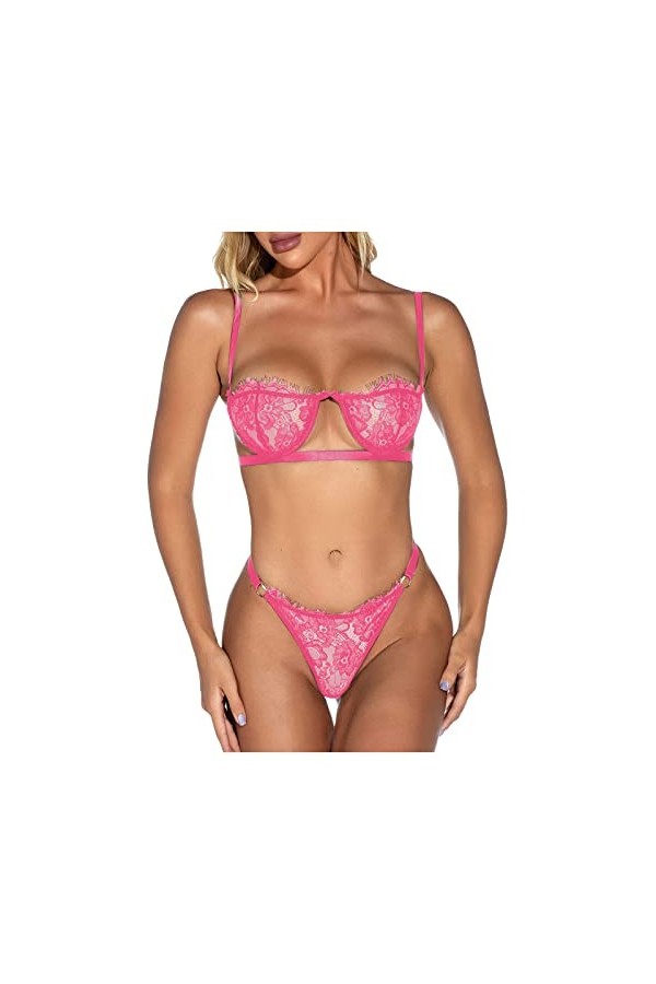 UIVHLW Lingerie Femme Corset pour Femmes Costumes Évidés Lingerie en Dentelle Transparente