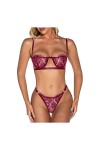 UIVHLW Lingerie Femme Corset pour Femmes Costumes Évidés Lingerie en Dentelle Transparente