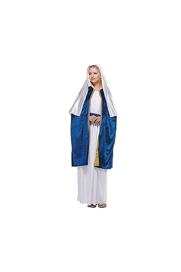 Snailify Costume de Vierge Marie pour femme Nativité Costume de Noël Robe pour femme Déguisement Grand