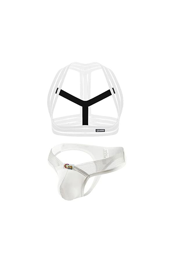 SKFLABOOF Bite Mankini Homme Adulte Drole Transparent Deguisement Harnais Jockstrap Moulant Body Sexy Hot Slip Bonbon Costume