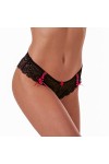 CITUYER Femmes String Sexy Dentelle Creux Culotte G-String avec Ruban Mignon - - Taille 3XL