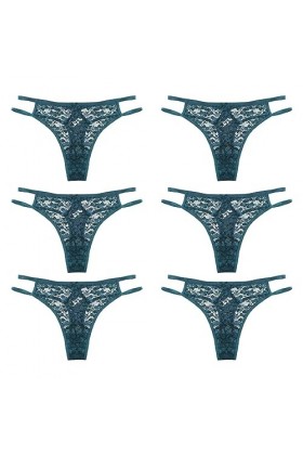 Necalisi Culotte Femme Taille Haute Lot de 6 Vert Femmes Slip Dentelle Culottes Transparent Panties Underpants sous-Vêtements