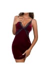 ZTIANEF Plus Grande tailleChemise de Nuit à Bretelles à Bretelles Sexy, Tenue de Salon sans Dos, Pyjama de Lingerie érotique,