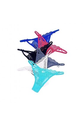 NOGRAX Culotte Femme 5 Pcs/Ensemble en Dentelle Femme Femme Basse Taille sous-Vêtements pour Dames Lingerie Panty Underware W