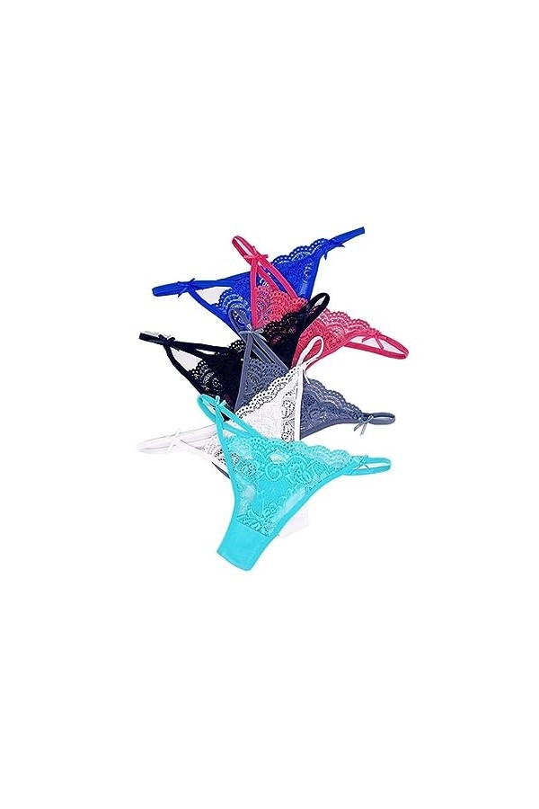 NOGRAX Culotte Femme 5 Pcs/Ensemble en Dentelle Femme Femme Basse Taille sous-Vêtements pour Dames Lingerie Panty Underware W