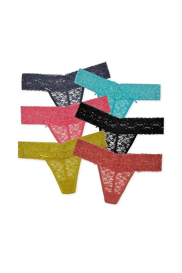 NOGRAX Culotte Femme 5 Pcs/Ensemble en Dentelle Femme Femme Basse Taille sous-Vêtements pour Dames Lingerie Panty Underware W