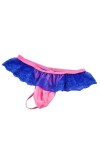 SNOMYRS String en dentelle à volants Sissy pour homme avec dos en T, Rouge, taille unique