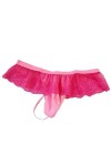 SNOMYRS String en dentelle à volants Sissy pour homme avec dos en T, Rouge, taille unique