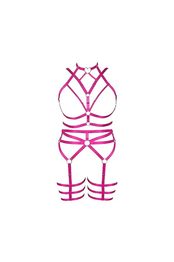 JMMHSS Femmes Fashion bretelles soutien - gorge plus taille cage bas garter set punk orgie gothique dancing suit Bleu ciel 