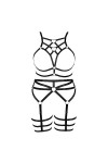 JMMHSS Plus Size Body harnais femmes full creux cage soutien - gorge jambes lacets set Goth Wind vêtements Blanc 