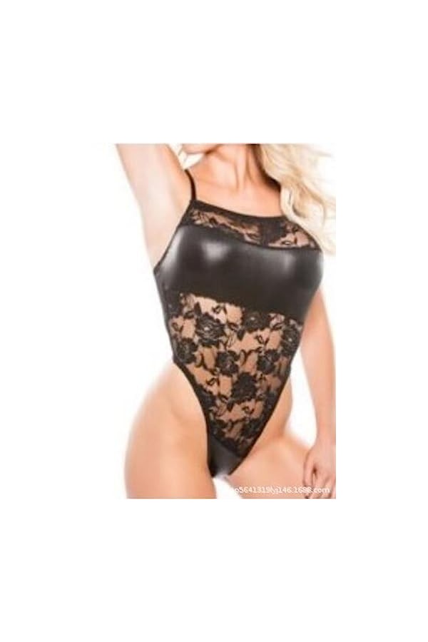 LentrejambeFemme Sexy Dentelle Sexe Une pièce ajourée Lingerie en Dentelle, Noir, M