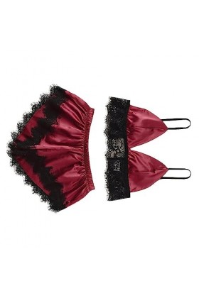 ZTIANEF InfirmièreLady Sexy Lingerie Pyjamas Ensemble Bretelles en Dentelle, Rouge, M