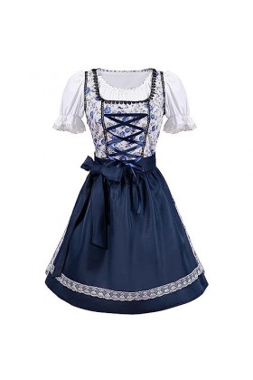 Robes allemandes pour lOktoberfest - Robe médiévale pour femme - Robe pour femme - Cosplay - Costume de danse gothique, bleu