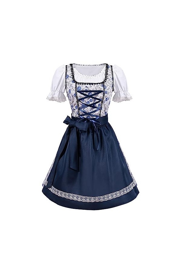 Robes allemandes pour lOktoberfest - Robe médiévale pour femme - Robe pour femme - Cosplay - Costume de danse gothique, bleu
