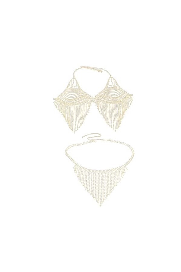 LDZYXY Strass Body Chain Set Sexy Shiny Fringe Costume Show Tendance Lingerie Show Lingerie Femme Sexy Ensemble Hot