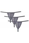 AIEOE Strings Homme 3 Pièces Sexy G-String Ensemble Légèrement Transparent sous-Vêtements Culottes en Gaze Blanc XL