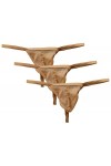 AIEOE Strings Homme 3 Pièces Sexy G-String Ensemble Légèrement Transparent sous-Vêtements Culottes en Gaze Blanc XL