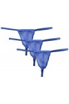 AIEOE Strings Homme 3 Pièces Sexy G-String Ensemble Légèrement Transparent sous-Vêtements Culottes en Gaze Blanc XL