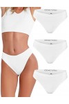 Conford Sous-vêtements pour femme 3 pièces - Sous-vêtements extra moulants sexy sans couture string string, Blanc., XL/XXL