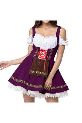 Dorjuli Robe midi pour femme - Robe de soirée élégante - Costume traditionnel - Robe allemande pour femme - Robe de bal de fi