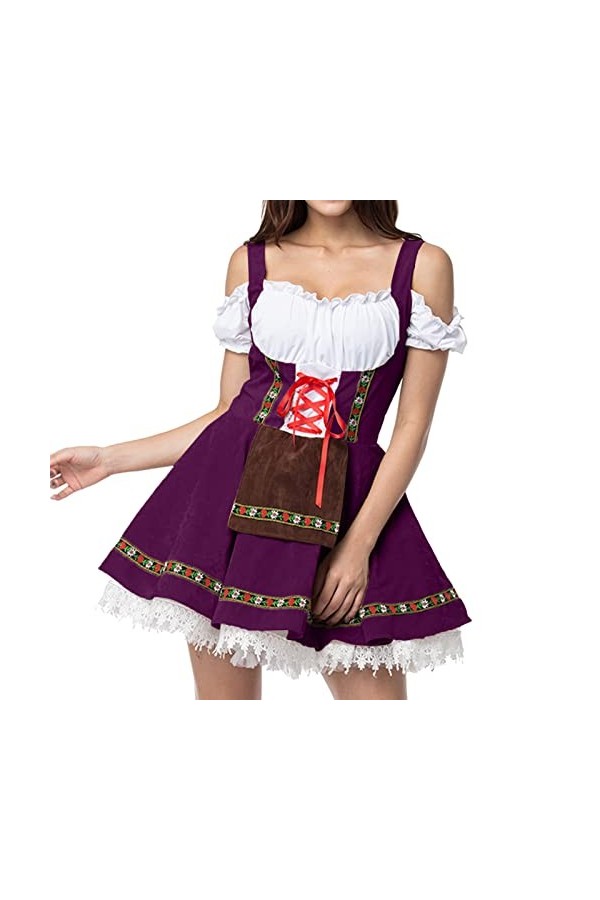 Dorjuli Robe midi pour femme - Robe de soirée élégante - Costume traditionnel - Robe allemande pour femme - Robe de bal de fi