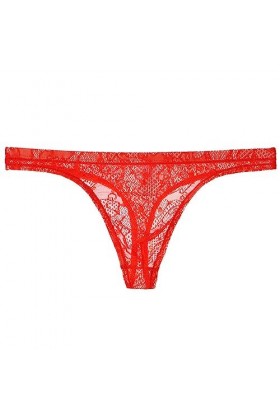 OATTIS 3 Pièces Hommes Dentelle Transparent String Mince Sexy sous-vêtements Sexy Tentation T Pantalon Maille Respirant Jeune