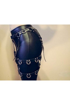 FLEAGE Jinyulong Harnais de Jambe En Cuir Réglable Porte-Jarretelles Gothique Cuisse À Lanières Pour Cosplay Lingerie Street 