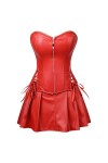 Grande Taille S-6XL Femmes Sexy Corset Robe PU Faux Cuir surbuste Corset Hauts Jupe Courte Costume Sexy Bar discothèque vêtem