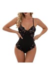 UIVHLW Lingerie Boudoir Bretelles À Col en V Vêtements De Nuit Vêtements pour Femmes&nbsp;&nbsp;&nbsp;Costumes en Maille De Dentelle Transpa