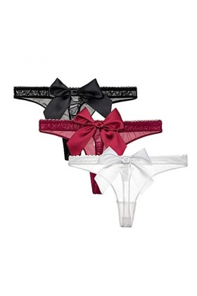 Sexy Code 1701 sous-vêtements Taille Basse Taille Basse en Dentelle pour Femmes, Culotte en Maille Transparente Transparente,