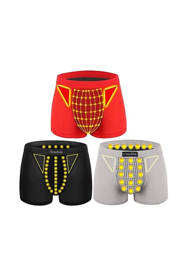 Hommes sous-vêtements Physiologiques Thérapie Magnétique Soins de Santé Slip Tourmaline Prostate Caleçon Culotte Élastique -3