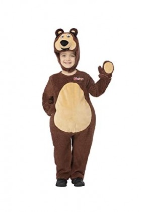 Smiffys 51584M Costume dours sous licence officielle Masha, unisexe, pour enfant, marron, taille M 7-9 ans