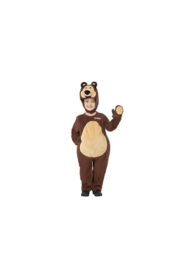 Smiffys 51584M Costume dours sous licence officielle Masha, unisexe, pour enfant, marron, taille M 7-9 ans