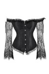 Niiyyjj Corset sexy à lacets pour femme - Épaules dénudées - Style vintage gothique - Corset bustier, Rouge, Medium